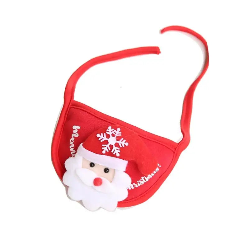 Chapeau de chat Festif Noël avec un sac rouge à motif de Père Noël blanc