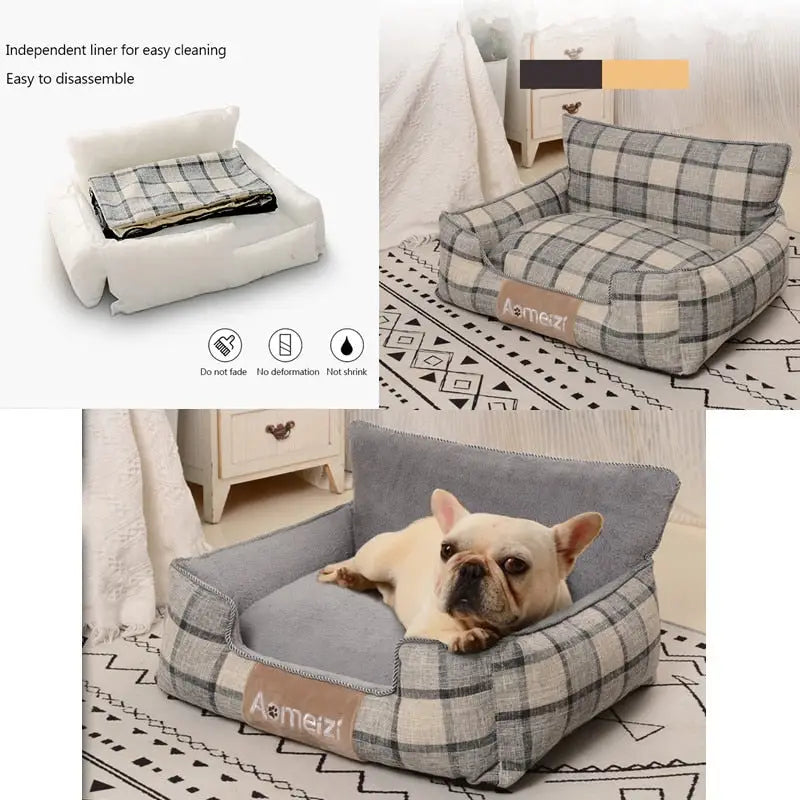 Lit confortable pour chien offrant un repos paisible à l’animal, disponible en différentes tailles