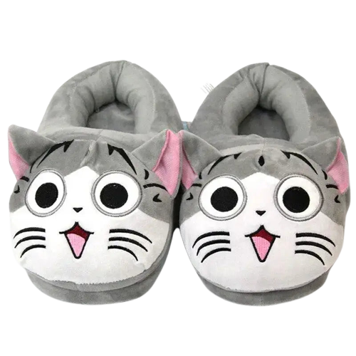 Chaussons Chat Mignon: Confort Et Chaleur Pour Les Amoureux Des Chats - 35 / Gris Transparent Background