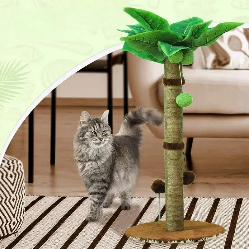 Chat jouant avec l’Arbre à Chat Design Feline Elegance™ | Arbre à Chat pour félins actifs