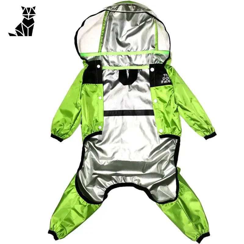 Combinaison de pluie verte et noire avec capuche pour chiens - protection optimale et style