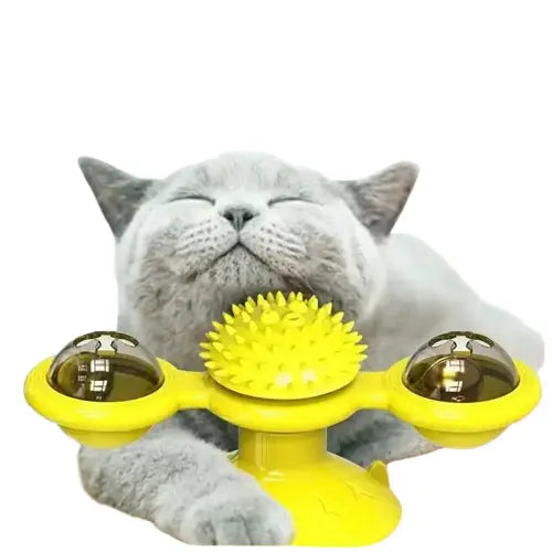 Catsmill™: Le Meilleur Jouet Moulin Rotatif Pour Votre Chat! Jaune Transparent Background