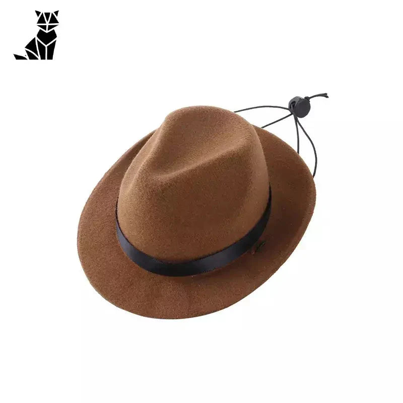 Chapeau de cow-boy pour animaux : Chapeau marron avec bande noire