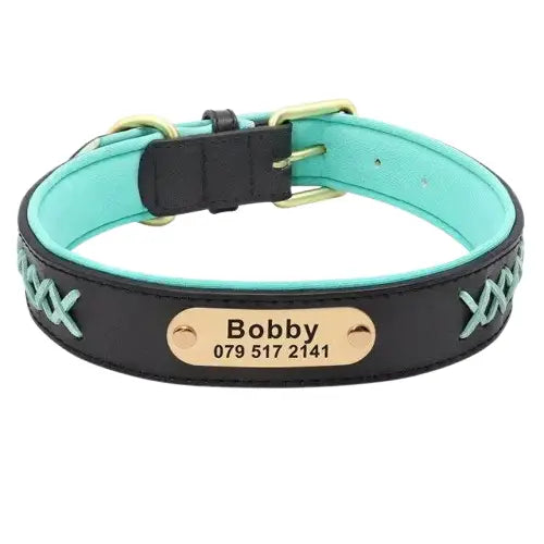 Collier Chien En Cuir Personnalisable Transparent Background