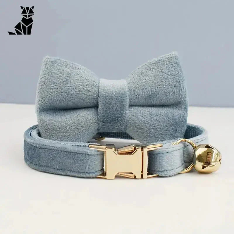 Collier pour chat en velours durable avec nœud papillon - Résistant à l’usure, Accessoire élégant pour animaux de compagnie