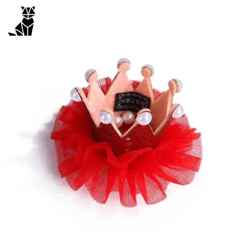 Halloween déguiseMement : Tutu rouge festif avec couronne pour chats