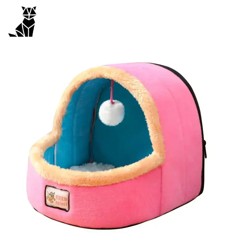 Espace personnel design : Coussin pour chien rose et bleu avec balle blanche à l’intérieur - Espace personnel confortable pour chat