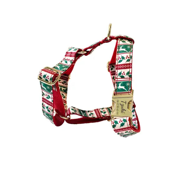 Harnais Chien Personnalisé Coton Édition Spécial Noël Transparent Background