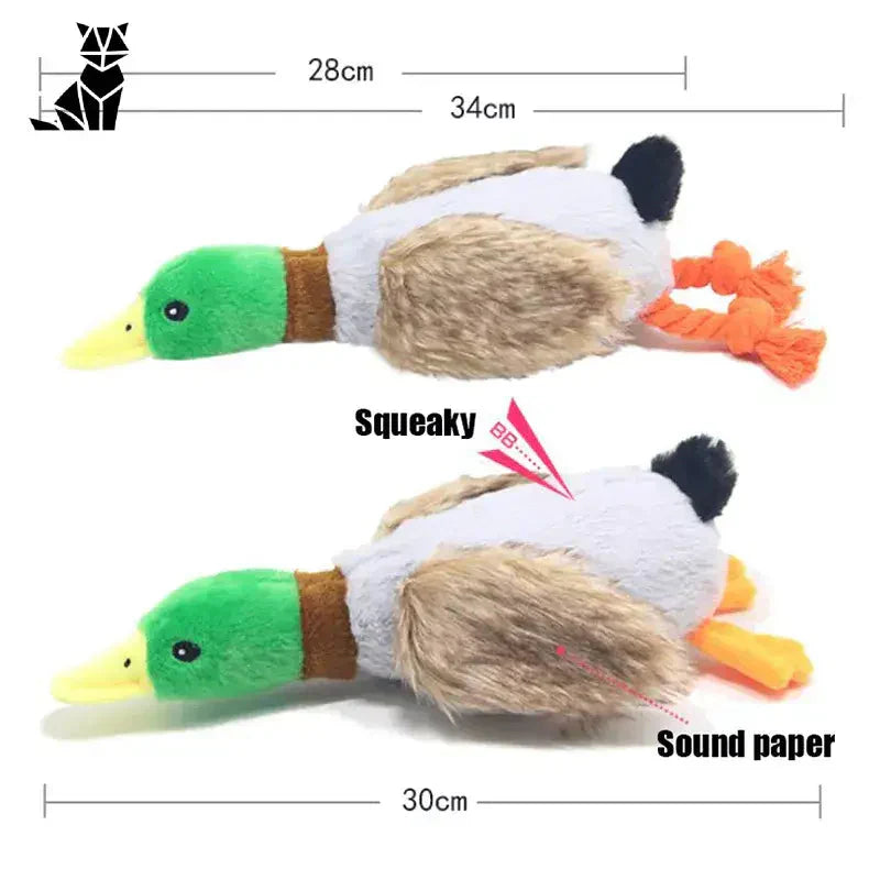 Peluche canard - Deux canards colorés, Peluche Canard Jouet doux et confortable pour les enfants