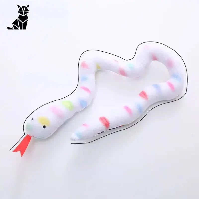 Coussin blanc en forme de canard avec motif coloré, cadeau idéal pour les animaux de compagnie - jouet serpent pour l’activité physique