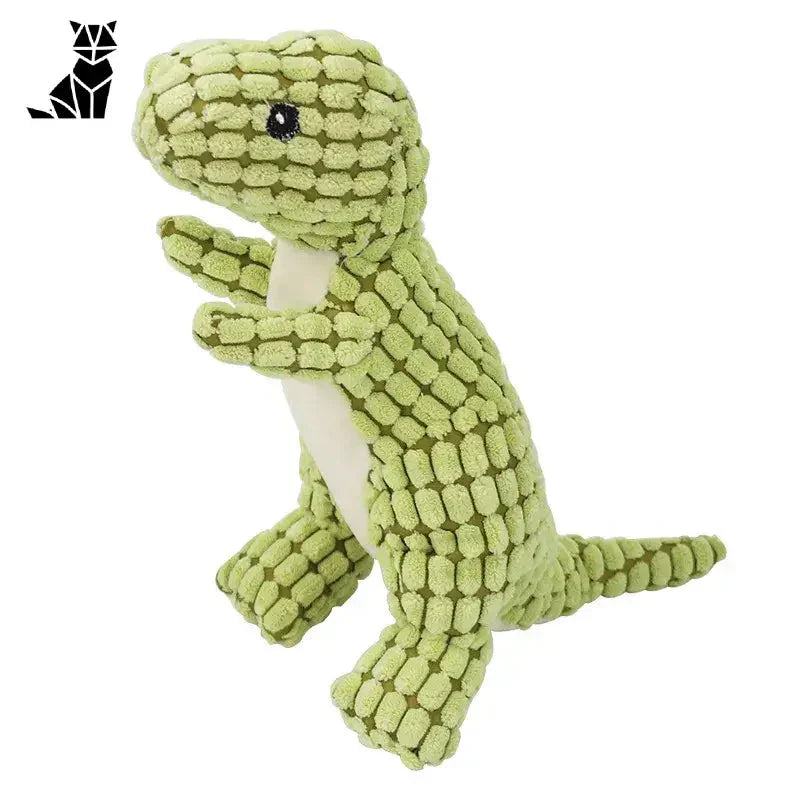 Jouet sonore original en peluche Dinosaure - Lézard en peluche vert et blanc avec mécanisme sonore