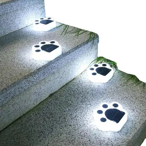 Lampes solaires de jardin : Cat Paws - LED lampes solaires illuminant les marches de la maison Transparent Background
