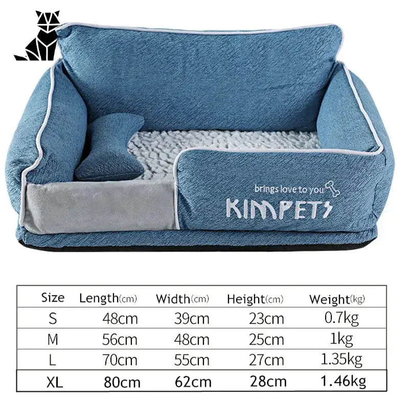 Lit confortable pour chien en molleton, couleur bleu doux - sommeil paisible tranquille