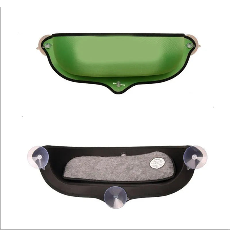 سرير نافذة للقطط - نونية نافذة مثبتة - أرجوحة للقطط - سجادة للقطط - مجثم للقطط - وسادة معلقة - رف نافذة مع كوب شفط للنمس والشنشيلا