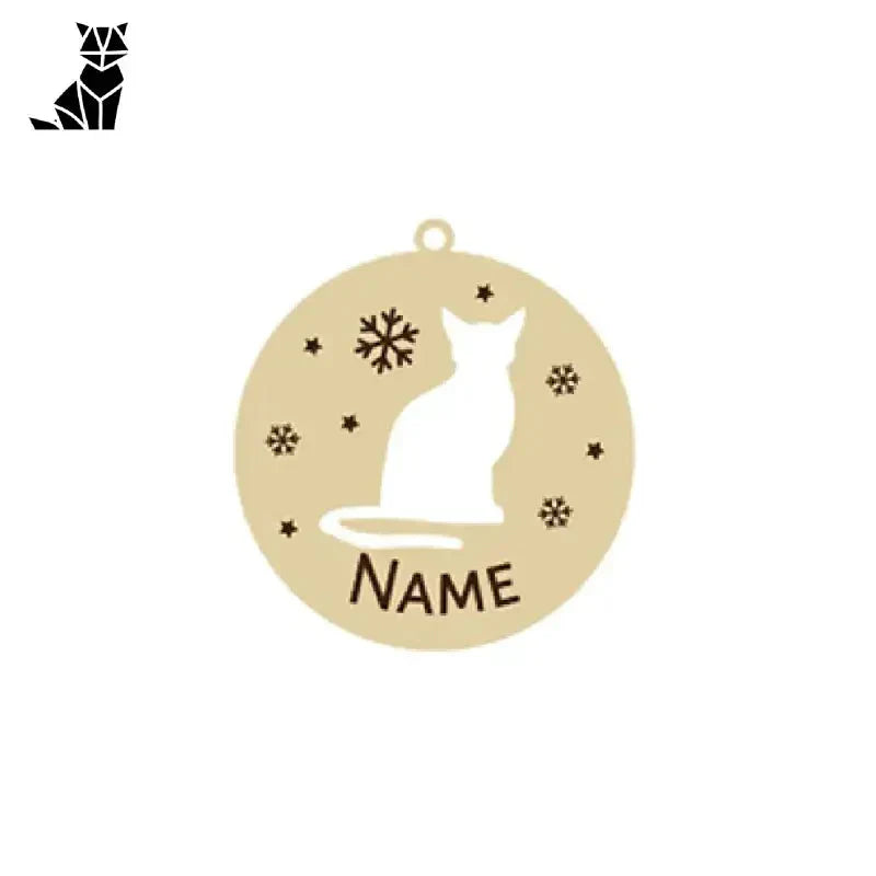 Chat assis sur une boule de Noël bijou - Pendentif chat personnalisé, cadeau unique