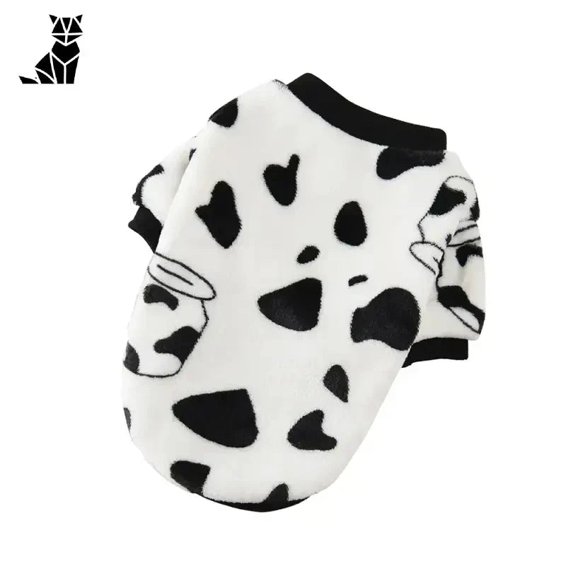 Gros plan sur un chien vêtu d’une chemise blanche/noire mettant en valeur Cozy Sweater for Cats : qualité supérieure tissu