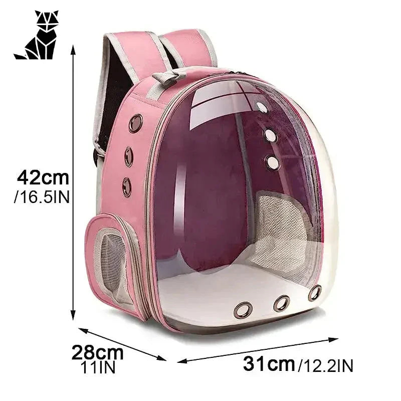 Sac à bulles astronaute : Sac de transport pour chien rose avec vue panoramique, intérieur blanc/rose pour animaux de compagnie