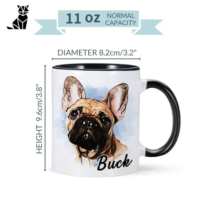 Tasse à café personnalisée avec photo - Tasse pour chien bouledogue français, Touche Personnelle Cadeau