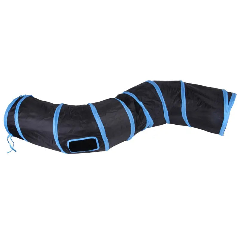 Support de bras avec bande bleue, présenté dans Cat Play Tunnel - Durable Nylon Fun