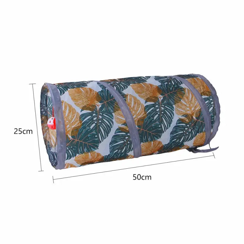 Tunnel de jeu pour chat - Fun durable en nylon - Grand sac imprimé tropical, Facile à Ranger