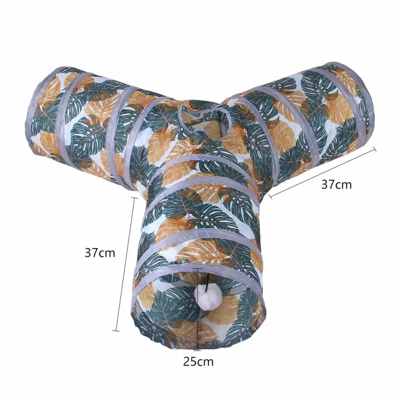 Collier pour chien avec un imprimé tropical sur un tunnel de jeu pour chat - Nylon durable et amusant