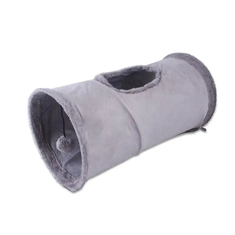 Lit gris pour chien sur fond blanc, faisant partie de Cat Play Tunnel - Facile à ranger Durable Nylon Fun