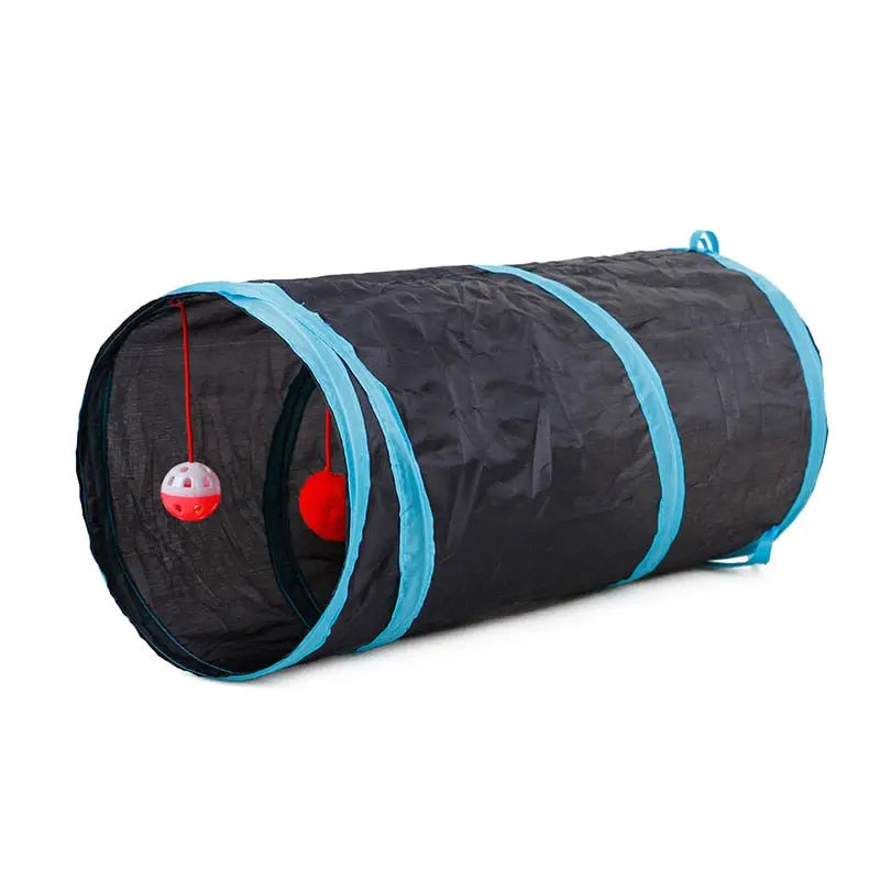 Tunnel de jeu pour chat en nylon durable avec balle rouge - Facile à Ranger