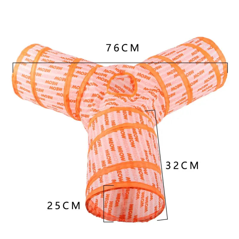 Nœud papillon rose et orange sur fond blanc - Tunnel de jeu pour chat - Amusement durable en nylon