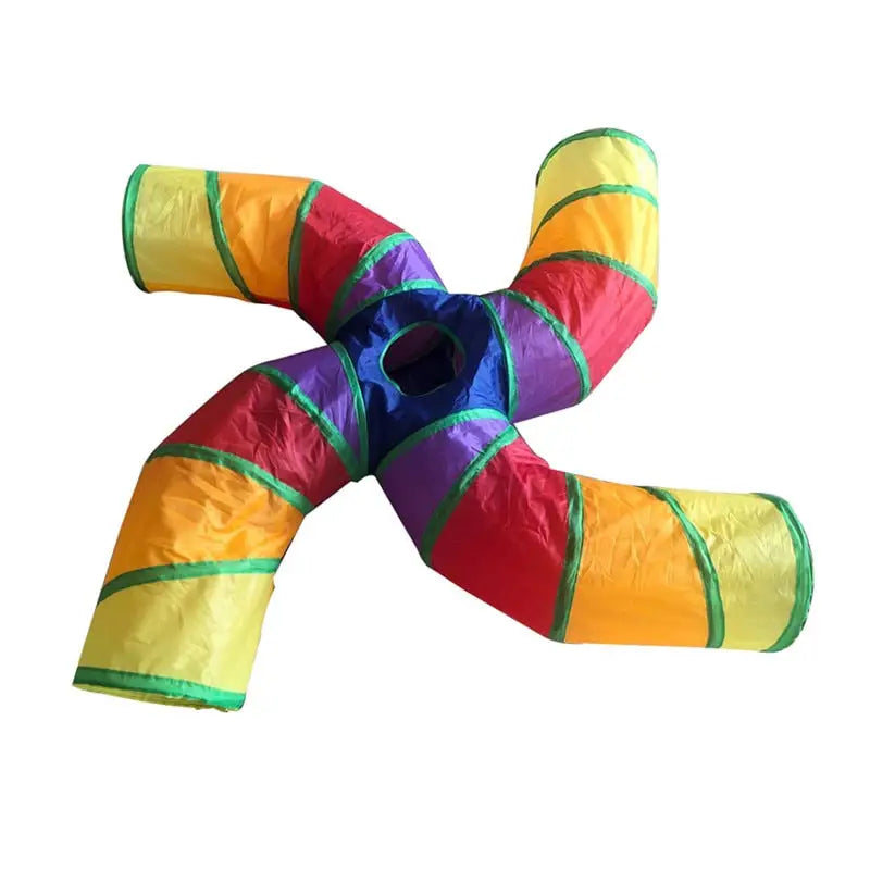 Cerf-volant coloré avec grande hélice dans le tunnel de jeu pour chat - Nylon durable Fun, facile à ranger